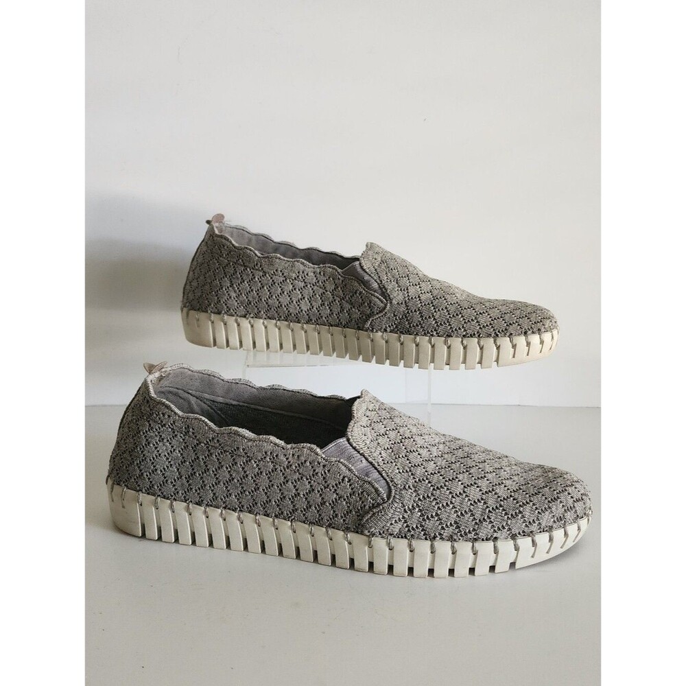 Skechers Sepulveda Women's Scalloped Air-Cooled Memory Gray Slip on Sneakers